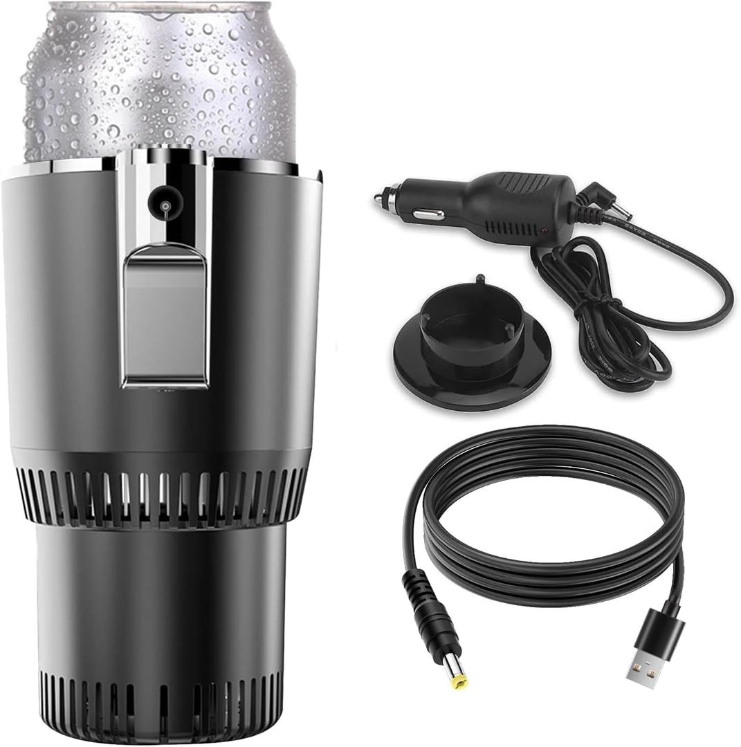 Smart Car Hot and Cold Cup Holder Rapid Heating and Cooling Insulated Electric Beverage Mug for Car Home Office Travel Portable Temperature Control Cup Accessory, Smart Cup for car, Heated Travel Mug