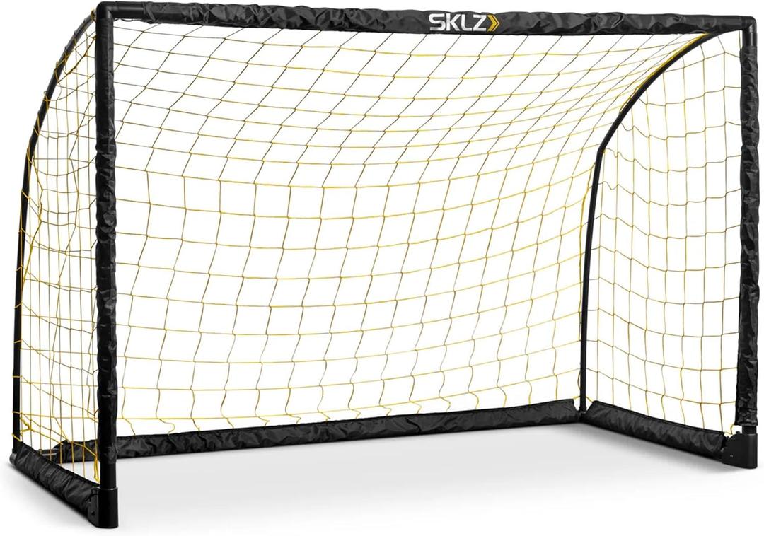 SKLZ Youth Striker Goal – 6x4 Soccer Goal for Kids, Foldable & Portable, Weather-Resistant, Pre-Assembled Net, Quick Setup, Backyard Soccer Goal for Shooting Practice and Skill Development