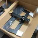 alawooder 25 Inch Mobile Folding Desk - No Assembly, Pneumatic Sit-Stand, 29-42" Height Adjustable Rolling Laptop Desk with Hidden Wheels, 0-90 Tilt Top for Home Office, Craft & Study (Brown)