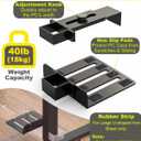 Under Desk PC Mount - No Drilling 40 lb Capacity, CPU Holder Under Desk, Adjustable Height and Width, Clamp-on Desk Leg PC Mount for Standing Desk (Fits 80mm50mm Legs only), with Non-Slip Pads, Black