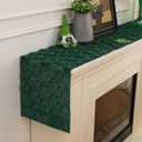 2 x St Patricks Day Table Runner 13x72 Inch Soft Plush Faux Fur Jacquard Green Shamrock Table Runner, Spring St Patrick's Day Kitchen Dining Table Decoration for Home Party Decor ZR006A72