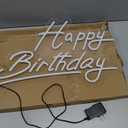 Large White Happy Birthday Neon Sign, 12V Birthday Neon Signs for Wall Decor, Happy Birthday LED Sign for Birthday Party Decoration(22.4 x 14.3 inches)