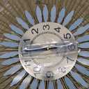 Large Wall Clock for Living Room Decor 23/27 Inch - Radiant Sunflower Metal Art, Handcrafted Iron & Stainless Steel - Silent Non-Ticking Decorative Round Clock (Small)