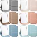 12 Pcs Compact Portable Mirror Bulk Handheld Folding Pocket Makeup Mirror 4.2'' Travel Ultrathin Mirrors for Camping Home Office Sleepover Party Women Mom Party Gift (Rectangle,Morandi)
