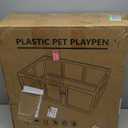 Clear Acrylic Dog Playpen Indoor, Puppy Cat Small Pet Play Pen, Pet Cat Playpen for Rabbits, Dog Fence Crate Kennel Whelping Cage (24", White, 10 Panels)