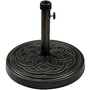 Orgrimmar Umbrella Base 26.5lbs Outdoor Living Heavy Duty Round Antiqued Patio Market Umbrella Base