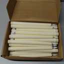 Treela 36 Pieces Flameless Taper Candles 11 Inch Flickering Faux LED Battery Operated Electric Fake Candles for Christmas Halloween Birthday Wedding Party(Ivory White,Roman Column)