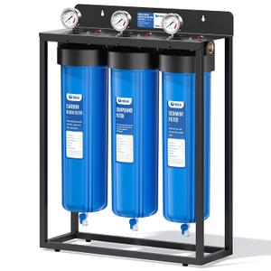WF3-02 3-Stage Free-Standing Whole House Water Filtration System, Reduces Heavy Metals (Lead, Mercury, Arsenic, Cadmium, Chromium), Chlorine, Sediment, Odor, and VOCs