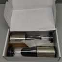 Electric Salt & Pepper Grinder Set One - Handed Automatic Pepper Mill with LED Light Adjustable Coarseness Large - Capacity Refillable Mill Durable Ceramic Core Battery Powered Seasoning Grinder (240ml - Double)