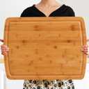 24 x 18 Inch XXL Extra Large Bamboo Cutting Boards - BEZIA Carving Board for Meat, Turkey, Vegetables, BBQ, Cheese - LARGEST Chopping Butcher Block with Juice Groove