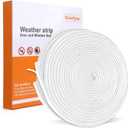 40FT Self-Adhesive Weather Stripping Seal for Door Frames and Sliding Windows, Weatherstripping for Soundproofing, Dustproof, Window Insulation for Winter, 0.35'' Wide x 0.35'' Thick, White
