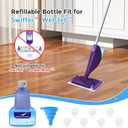 Replacement Bottle for Swiffer Wet Jet Mop, Refillable, 500 ML Leak-Proof HDPE Refillable Bottle, 17 FL OZ Solution Bottles with 7 Sealing Pads and 1 Folding Funnel, Empty Bottle