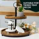 Defined Deco Mini risers for display,Wood Risers for Decor,Small 4Round Wooden Riser, Farmhouse Wood Riser, Rustic Pedestal Display Stand,Display Risers for Tiered Tray Decor(Set of 2,White)