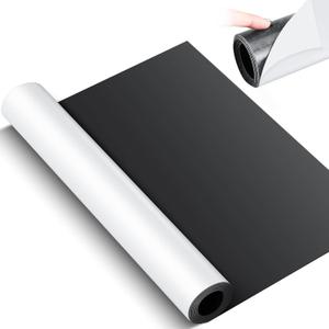Relaxweex 8 Inch x 5 ft x 30mil Extra Large Adhesive Magnetic Sheet Roll Not Printable Adhesive Backing Cut and Customize Flexible Sheets Blank White Surface Magnetic Sign for Craft Photo Craft Office