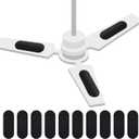 Tuanse 10 Pack Ceiling Fan Filters for Blades, Activated Coconut Activated Zeolite Ceiling Fan Air Filter, Stick Air Filter Purifiers for Common Household Contaminants (Black)