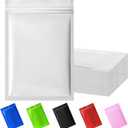 100 Pack Resealable Mylar Bag, Smell Proof Bags Resealable Packaging Supplies for Food Storage Small Business (White, 5.5" X 7.8")