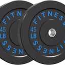 HulkFit 2-Inch Olympic Rubber Weight Plates Sets, Bumper Plates Set for Strength Training, Size: 45LB