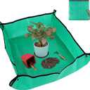 Azureblue Plant Repotting Mat for Indoor Plants Potting Soil Mix, Waterproof Plant Repotting Tray, Potting Mat Gardening Tray for Indoor Potting Succulents Cactus Orchid Pots, Garden Gift(26.8"x26.8")