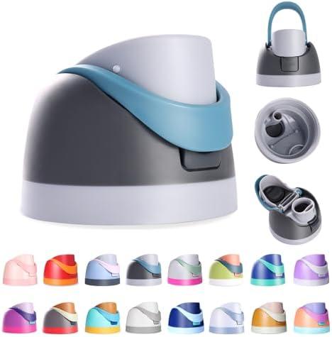 Ruzkq Replacement Lid for Owala Freesip, Compatible with Owala Cup 16oz 24oz 32oz 40oz, One Button Water Bottle Top Lid Replacement Accessory, Leakproof, BPA-Free (Grayish Blue)