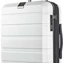KROSER Hardside Expandable Carry On Luggage with Spinner Wheels & Built-in TSA Lock, Durable Suitcase Rolling Luggage with USB Port, Carry-On 20-Inch, White