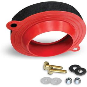 Korky 6000BP Universal Toilet Wax Free Seal with Hardware - Toilet Installation Made Easy - Made in USA , Red (1 Pack)