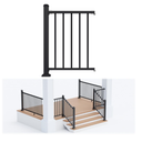 Egadis 36 in. H x 2 ft. W Porch and Deck Railing Kit, Aluminum Railing Kit, Textured AAMA 2604 Powder-Coat Finish Modular Rail System for Outdoor Decks, Porches & Balconies (1 Post, 1 Panel)