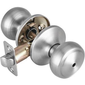 Brushed Nickel Door Knobs Interior, Coastal Style Door knob, Bath and Bedroom Door Knob with Lock