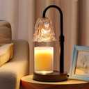 Flower Candle Warmer Lamp with Timer Dimmer, Adjustable Height Candle Lamp Warmer for New Home Decor, Candle Warmer for Jar Candles with 2 Bulbs, Home Birthday Gifts for Women Mom Sister