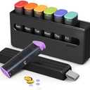 Weekly Pill Organizer 2 Times a Day - Am Pm Pill Box 7 Day, Large Twice Medicine Pill Case for Daily Medication, Vitamins, Fish Oils, Supplements Portable Week Pill Holder Container, Translucent Black