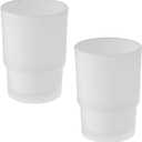 Glass Tumbler Cap 2 Pack, Aomasi Frosted Bathroom Rinsing and Mouthwash Cup, Toothbrush & Toothpaste Holder & Drinking for Glassware