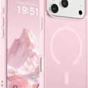 SUPFINE Magnetic for iPhone 17 Pro Max Case (Compatible with MagSafe)(Military Grade Drop Protection) Translucent Matte Shockproof with Anti-Fingerprint Phone Cover, Light Pink