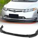 Front Bumper Lip Spoiler for 2006-2008 Honda Civic Sedan, Chin Spoiler Splitter for 8th gen Civic, Gloosy Black