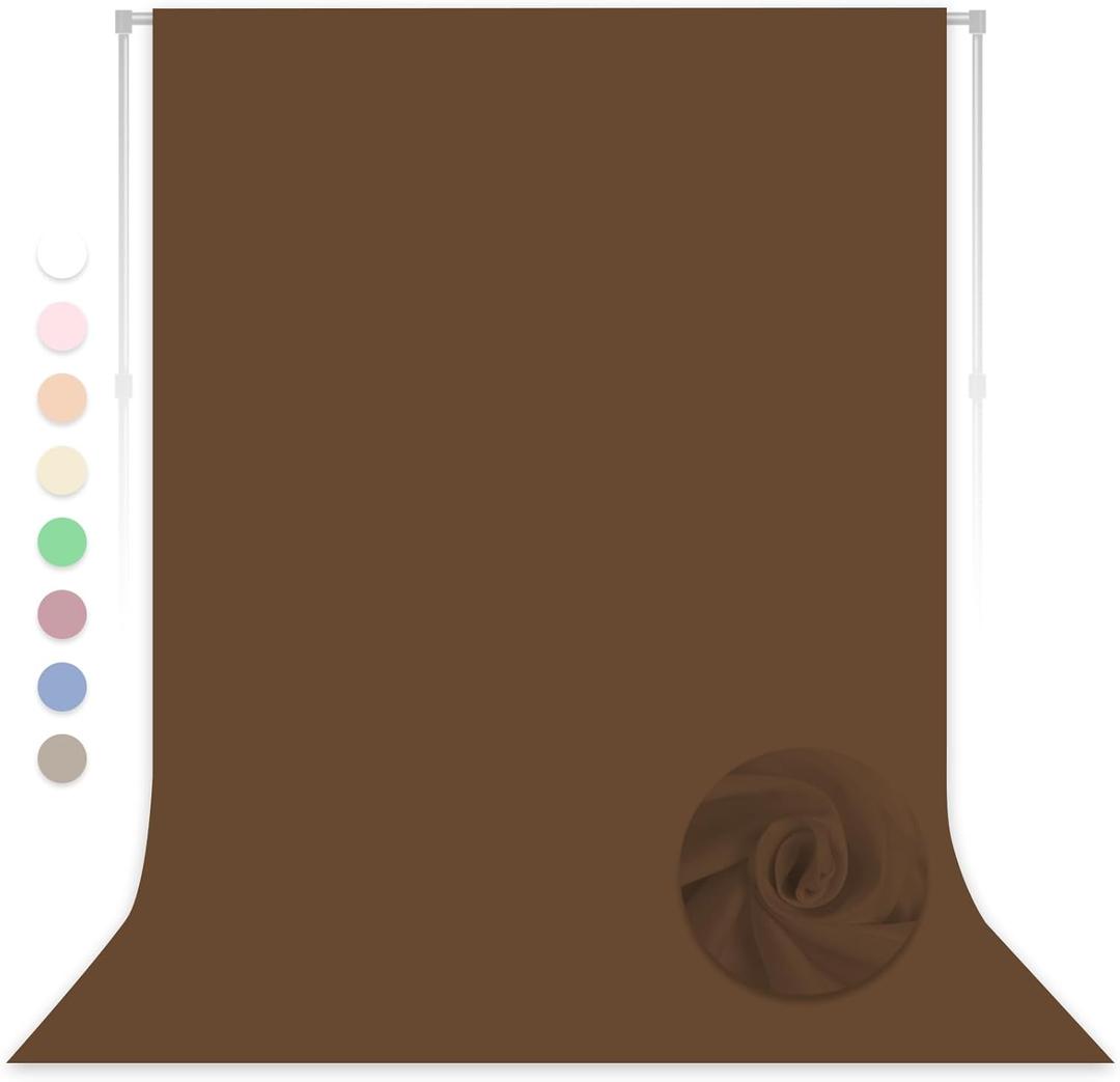 Dark Brown Backdrop for Photoshoot, Professional Photo Backdrop Background Curtain for Product Photography, Portraits, Wedding, Party, Live Streaming Video Recording 5X7 FT