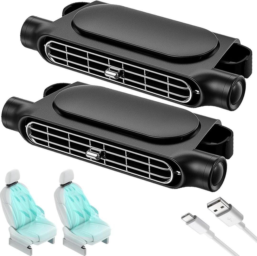 Car Seat Fan for Backseat for Kids, Mini Portable Battery Operated Back Seat Baby Quiet Headrest Neck Cooling AC Fan with 3 Adjustable Wind Speeds for All Cars Vehicle RV Truck
