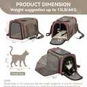 Petsfit Expandable Cat Carrier Dog Carriers,Airline Approved Soft-Sided Portable Pet Travel Washable Carrier for Kittens,Puppies,Removable Soft Plush mat and Pockets,Locking Safety Zippers