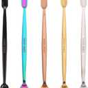 CYFUN DESIGN 5 Colors 304 Stainless Steel Craft Spoons Set for DIY Scrapbooking Glitter Embossing Powders Sequins and Other Small Embellishment Craft Cardmaking High Lighten