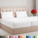 Split King Size 5 Piece Sheet Set - Comfy Breathable & Cooling Bed Sheets Set - Hotel Luxury Bedding for Women, Men, Kids, Teens, Boys & Girls - Deep Pockets, Soft and Wrinkle Free - Oeko-Tex - White