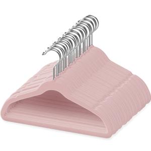 50 pink velvet baby hangers