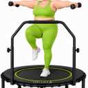 40" Bungee Rebounder Trampoline for Adults, 460LBS Low Impact Quiet Foldable Mini Trampoline, Easy Assembly Indoor Fitness Rebounder with Handle for Whole-Body Workout, 
Product Dimensions	40"L x 40"W x 11"H