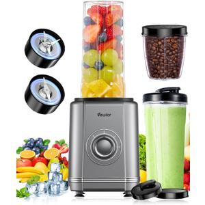 VEWIOR 1000W Blender for Shakes and Smoothies, Personal Blender with 6-Edge Blade, 22oz*2 BPA Free To-Go Cups, 3 Modes Control, Suitable for Kitchen, Ideal for Frozen Drinks, Sauces