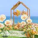 Giant Fake Flowers 5.77FT Spring Champagne Large Paper Flowers 3D Artificial Floral Wedding Decorations for Birthday Party Outdoor Banquet Event Home Backdrop Decor
