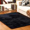 KAIJIE Super Soft Shaggy Rugs Fluffy Carpets,Rug for Living Room Bedroom Girls Kids Room Nursery Home Decor, Non-Slip Plush Indoor Floor Bedside Rug,60x120cm (23.6x47inch/60x120cm, Black)