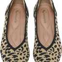 Semwiss Women's Ballet Flats Comfortable Casual Dressy Shoes, Work Flats Office Shoes Pointed Toe Leopard Flats. (Size 38)