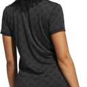 adidas Women's Ultimate365 Jacquard Short Sleeve Polo Shirt (Black, L)