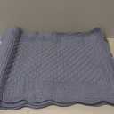 HOMBYS Quilted Placemats Set of 6 Washable-13x18 inches Rectangular Placemats for Kitchen Table-100% Cotton Fabric Rectangular Table Mats, (Blue)