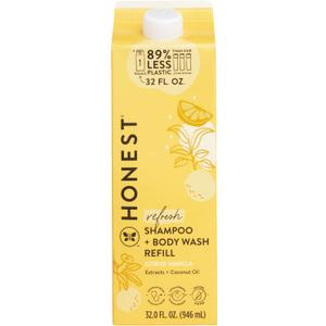 The Honest Company 2-in-1 Cleansing Shampoo Body Wash Refill Carton, Gentle for Baby, Naturally Derived, Tear-free, Hypoallergenic, Citrus Vanilla Refresh, 32 fl oz