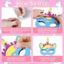Fennoral 6 Pack Unicorns Masks Craft for Kids Creative Make Your Own Unicorns Masks Foam Stickers DIY Arts and Crafts for Kids Boys Girls Unicorns Theme Party Decorations Birthday Gift