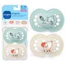 MAM Original Matte Baby Pacifier, Nipple Shape Helps Promote Healthy Oral Development, Sterilizer Case, Boy, 6-16 Months (Pack of 2) (Pale Mint / Linen)