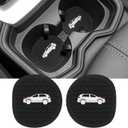 2PCS Car Cup Holder Coaster Compatible with 2019-2025 Toyota RAV4 Silicone Non-Slip Cup Holder Coasters for Toyota Interior Accessories(Black&White)