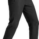 MAGNIVIT Men's Joggers with Zipper Pockets Lightweight Athletic Track Pants | Water Repellent,Quick Dry,3 Zippered Pockets,4-way stretch fabric (Black)